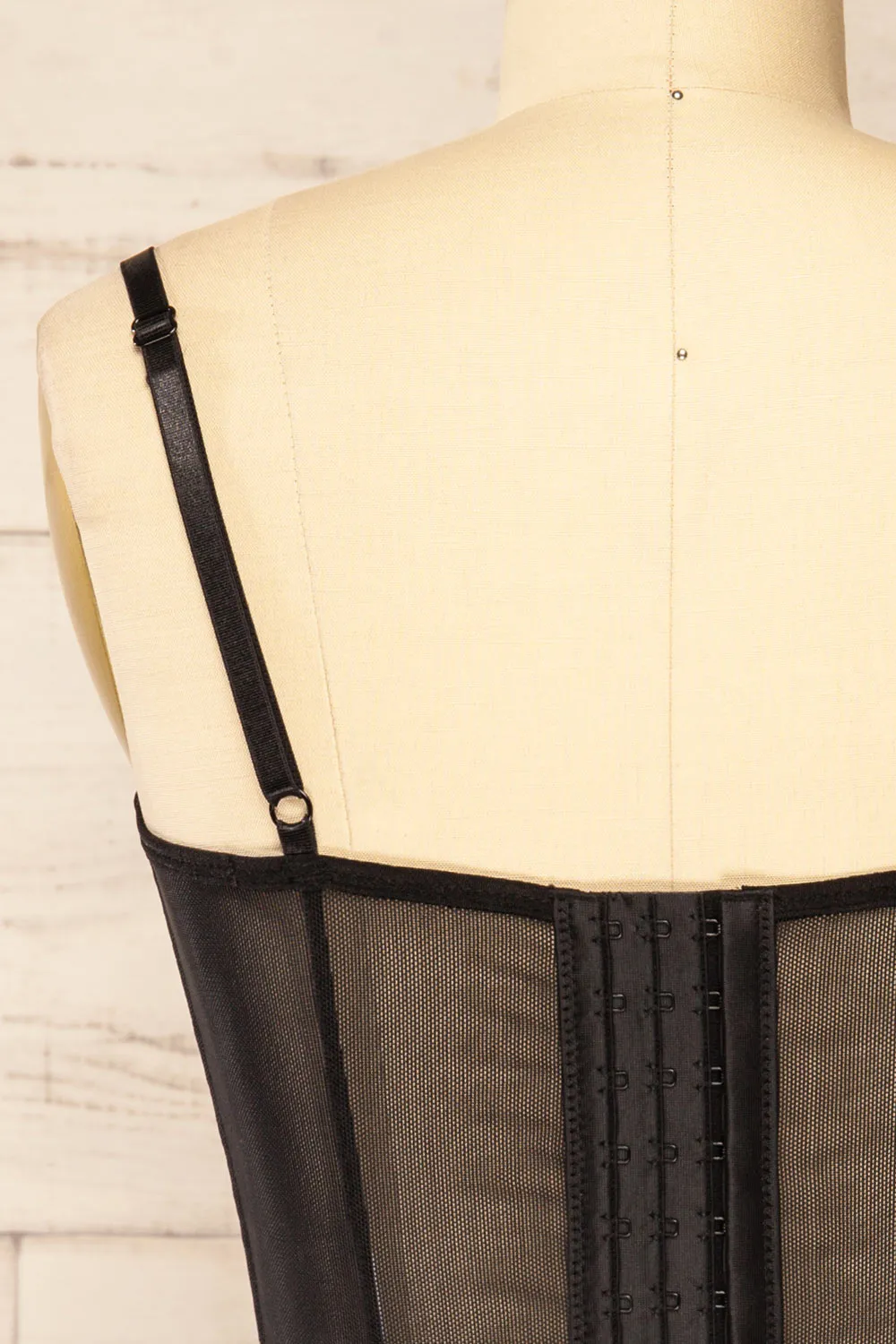 Gravelines | Black Lace Bustier Top