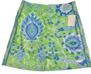 Gretchen Scott Blue & Lime Green Patterned Skort Size XS  MSP$129