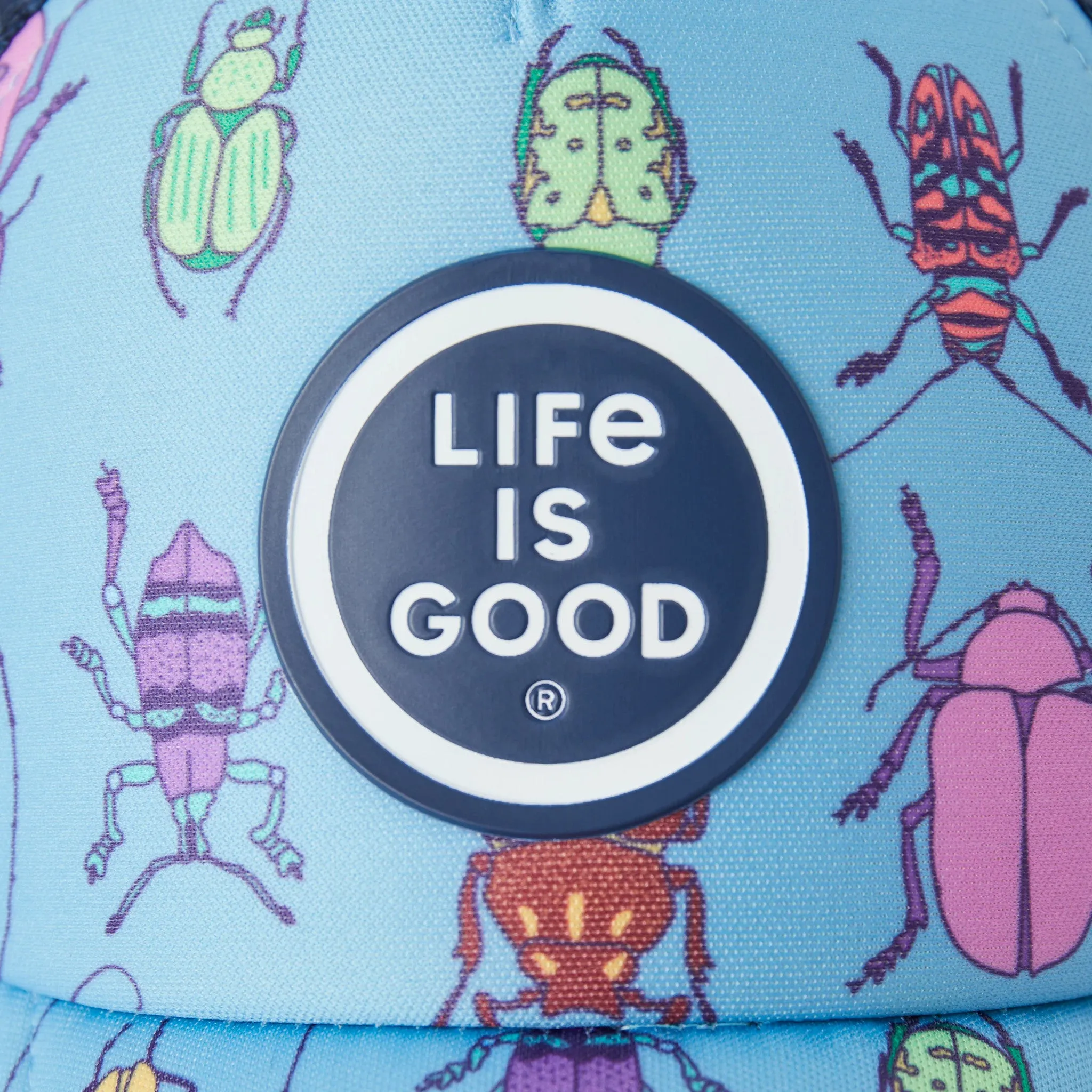 Grid Bug Pattern Kids Trucker Life is Good