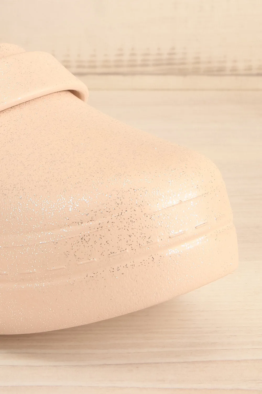 Guillington | Sparkly Beige Vegan Mules
