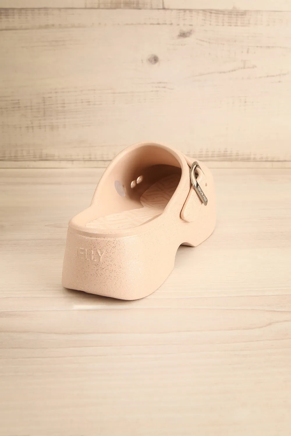 Guillington | Sparkly Beige Vegan Mules