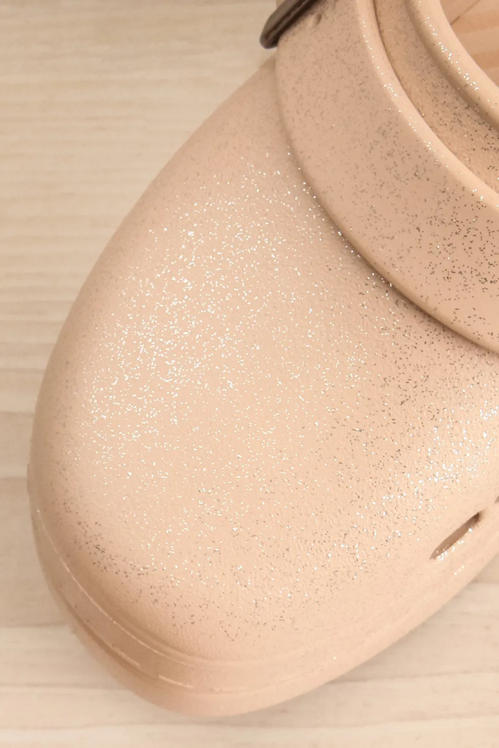 Guillington | Sparkly Beige Vegan Mules