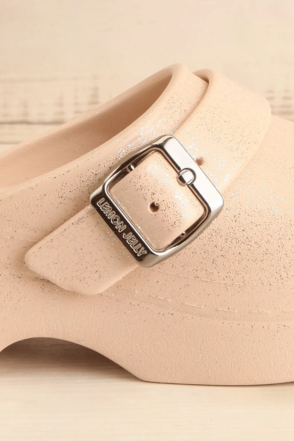 Guillington | Sparkly Beige Vegan Mules
