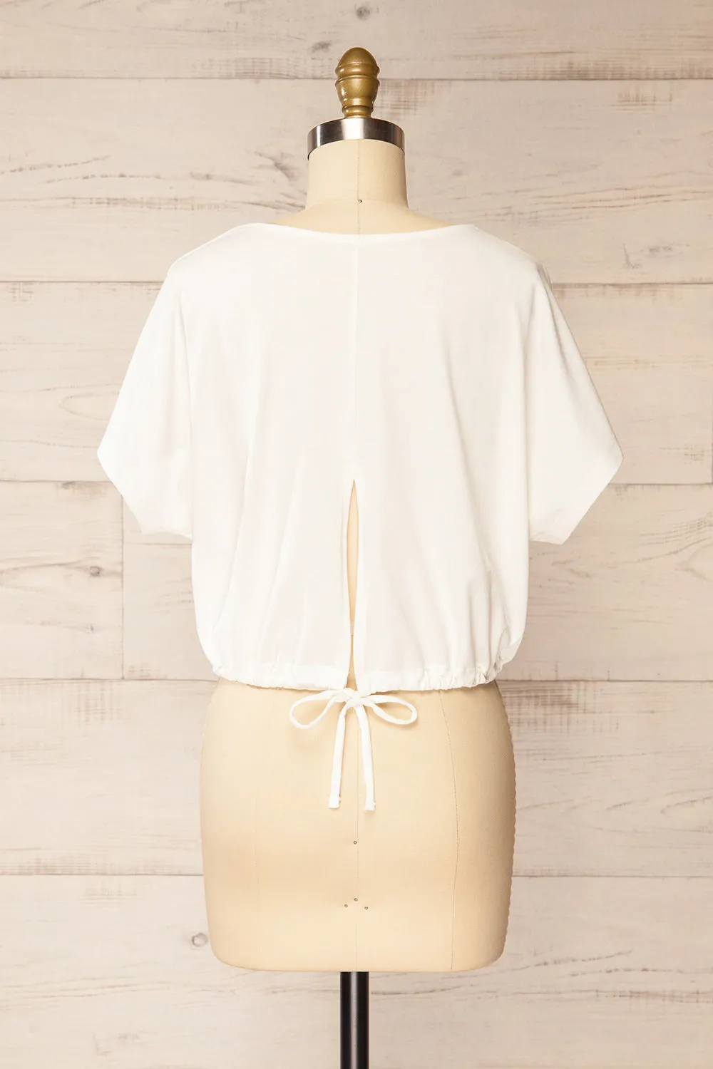 Haddington White | Cropped T-Shirt w/ Adjustable Waist