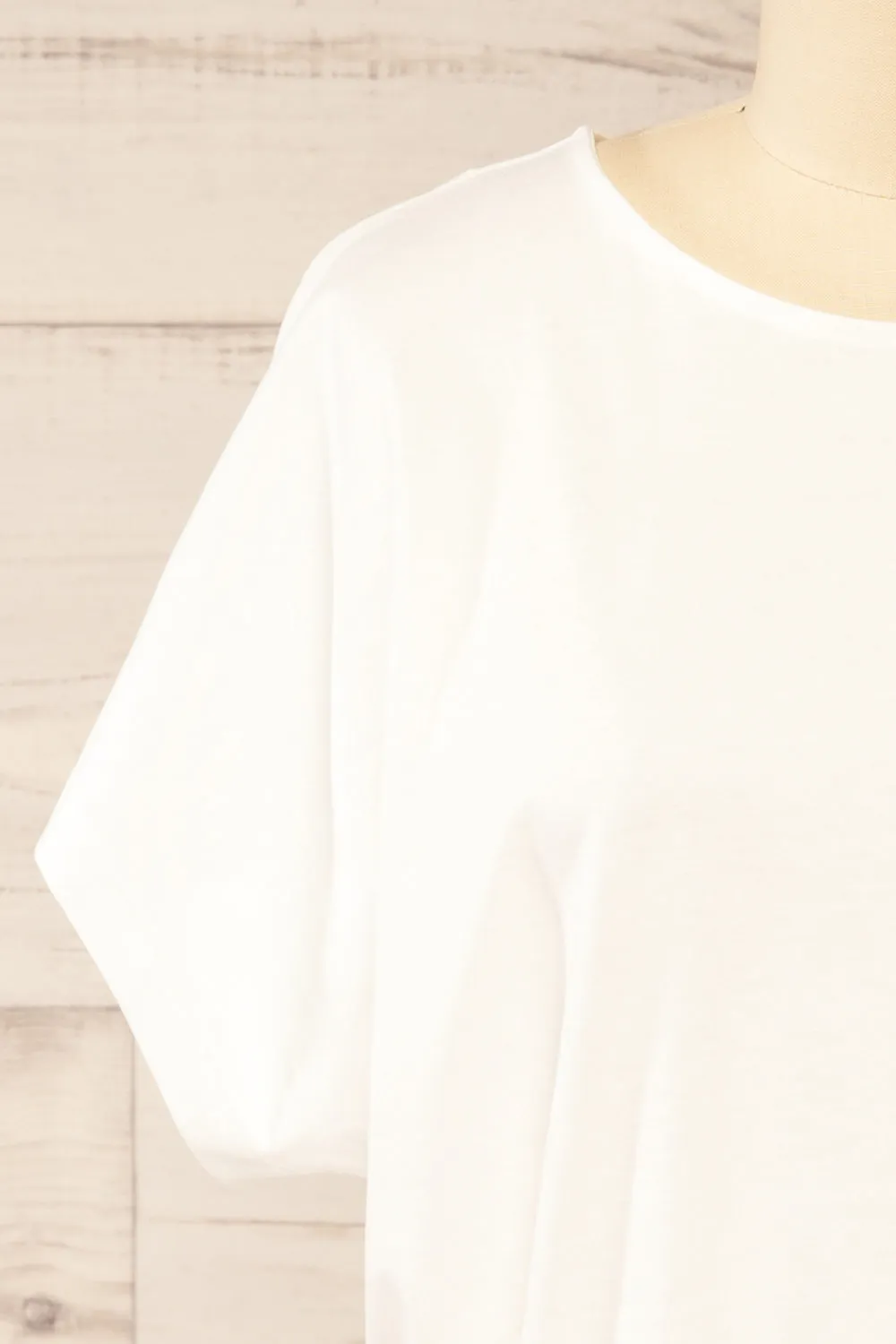 Haddington White | Cropped T-Shirt w/ Adjustable Waist