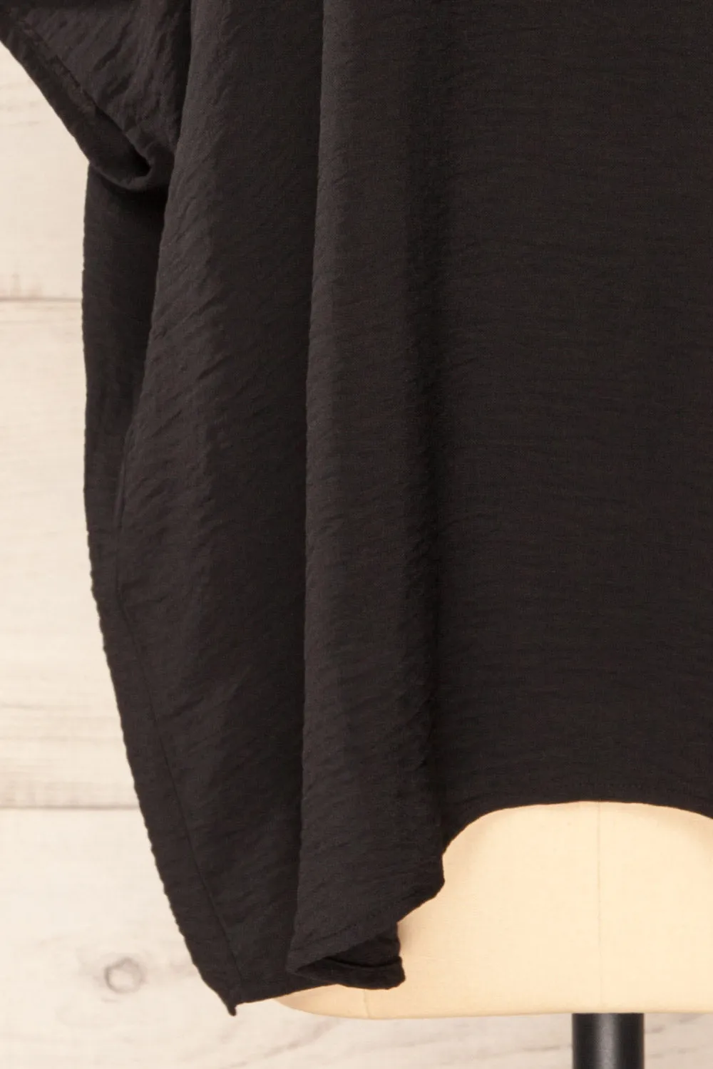 Haifa Black | Oversized Short Batwing Sleeve Top