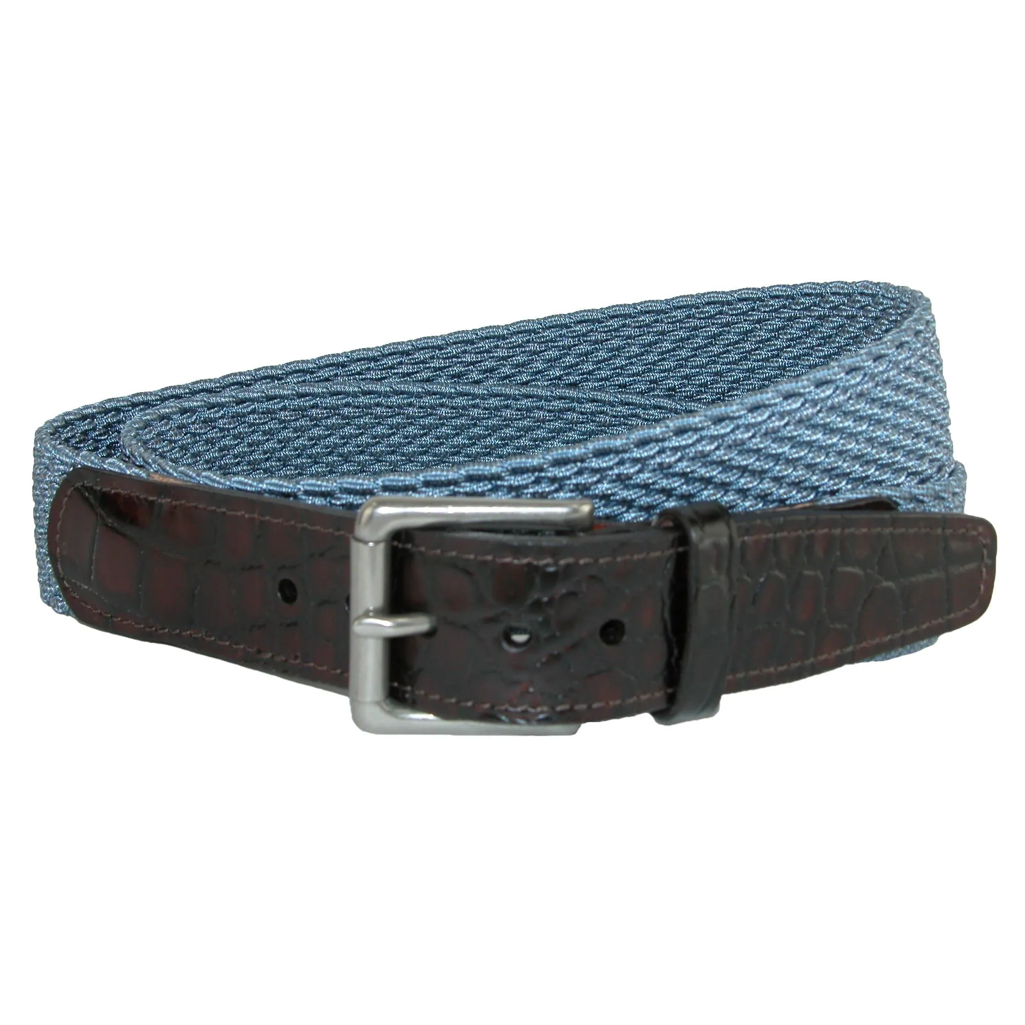 Hampton Stretch Belt with Croc Print Tabs