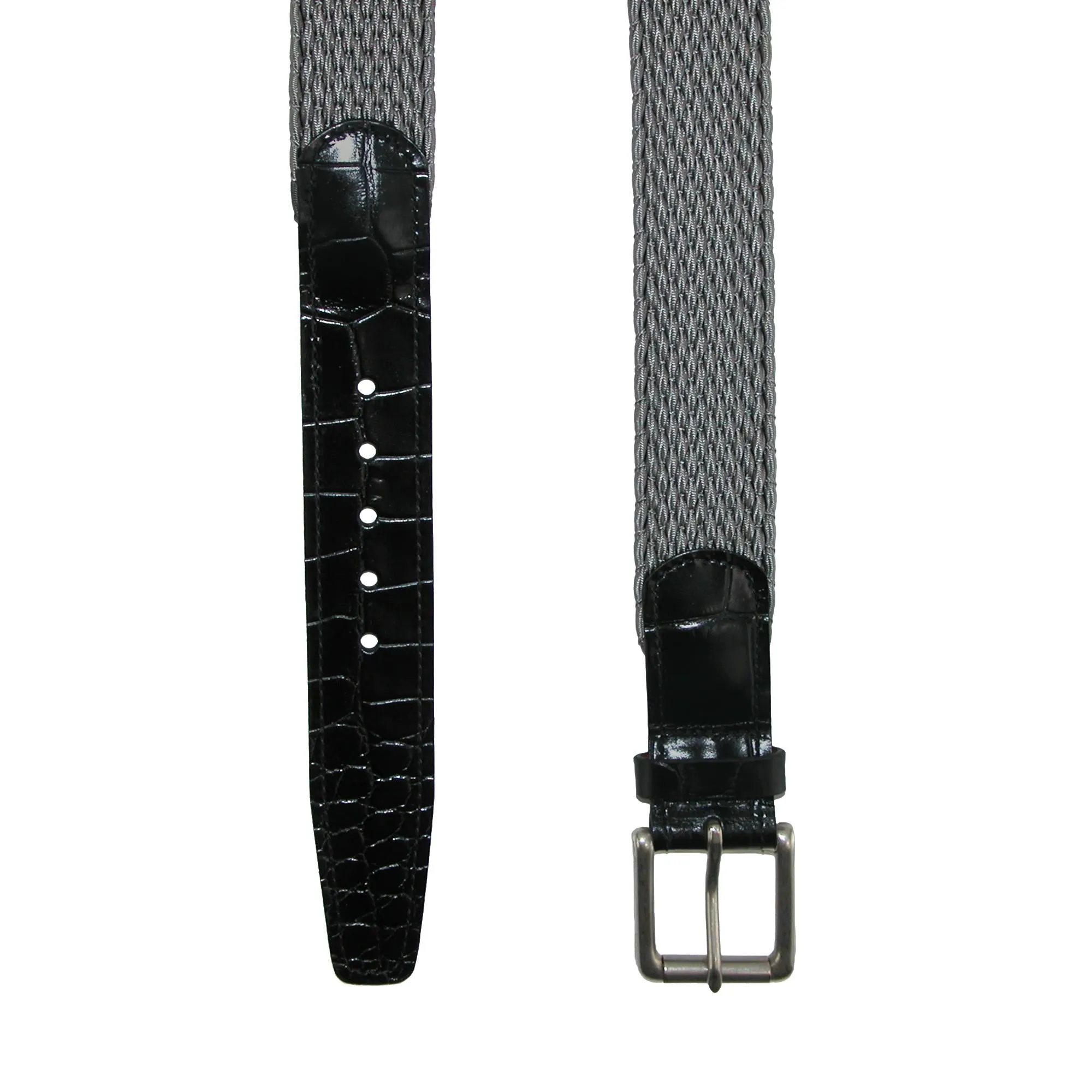 Hampton Stretch Belt with Croc Print Tabs