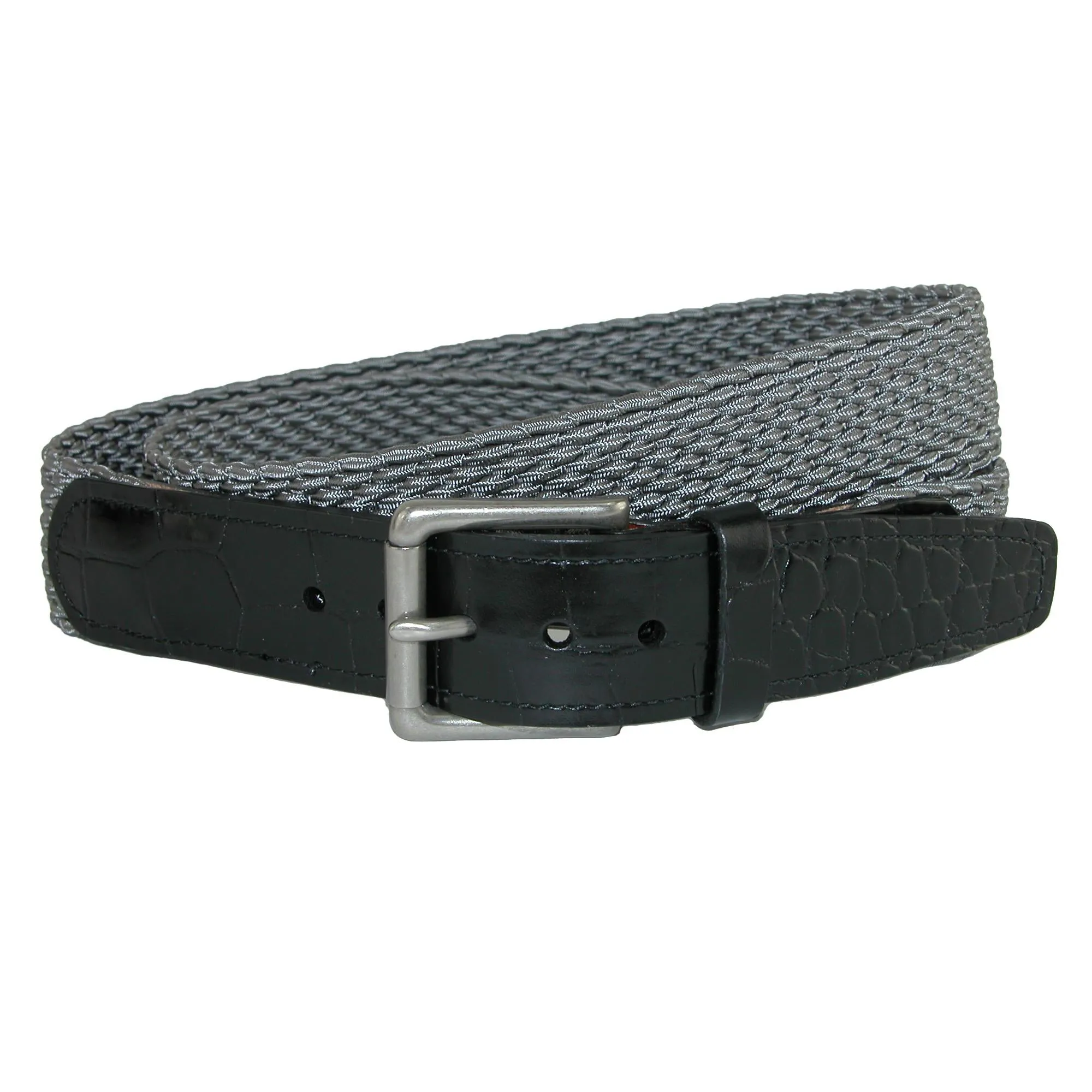Hampton Stretch Belt with Croc Print Tabs