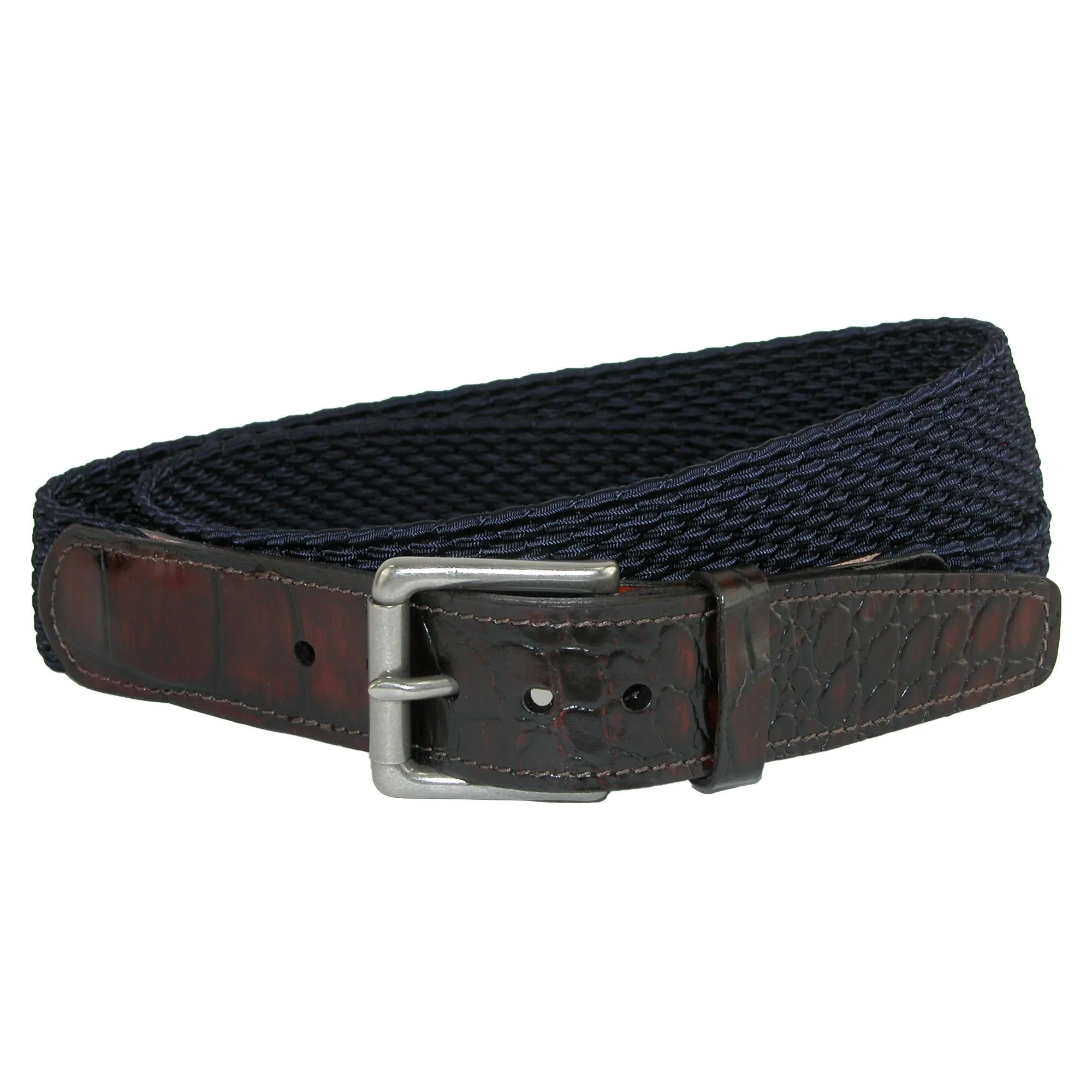 Hampton Stretch Belt with Croc Print Tabs