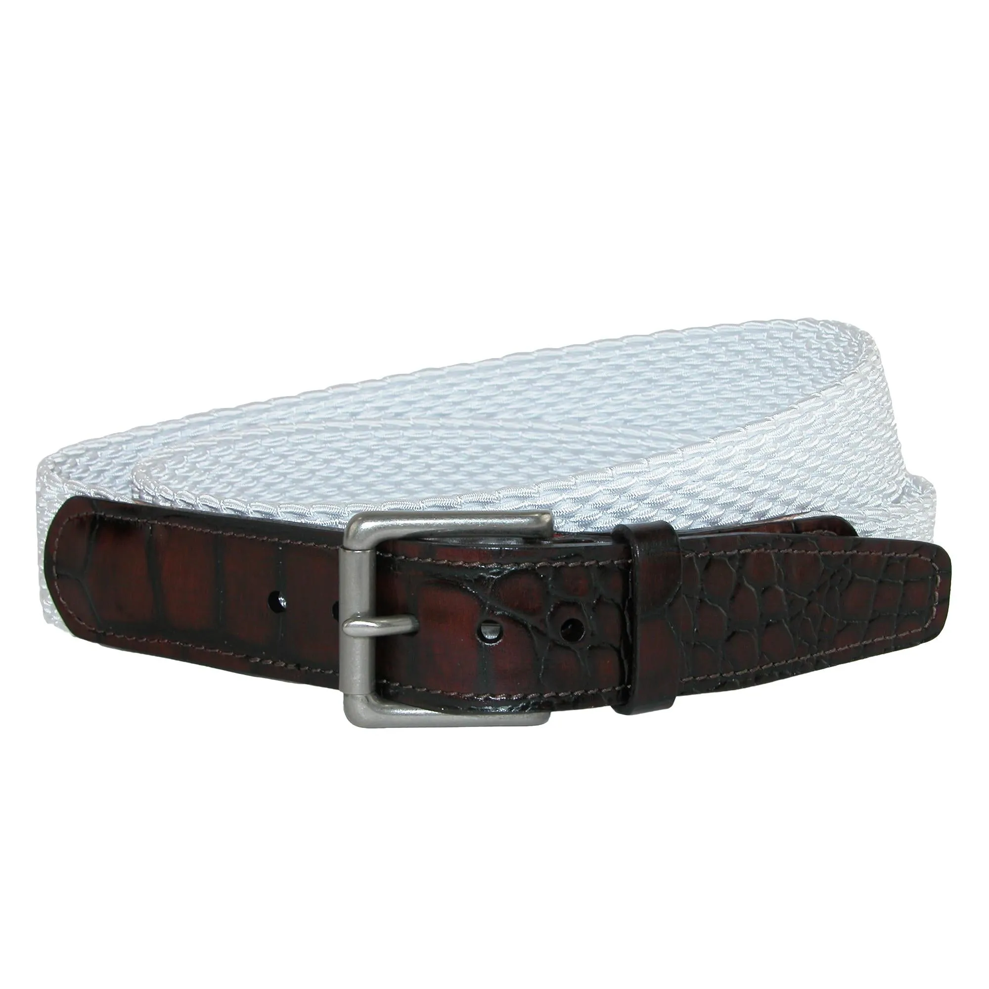 Hampton Stretch Belt with Croc Print Tabs