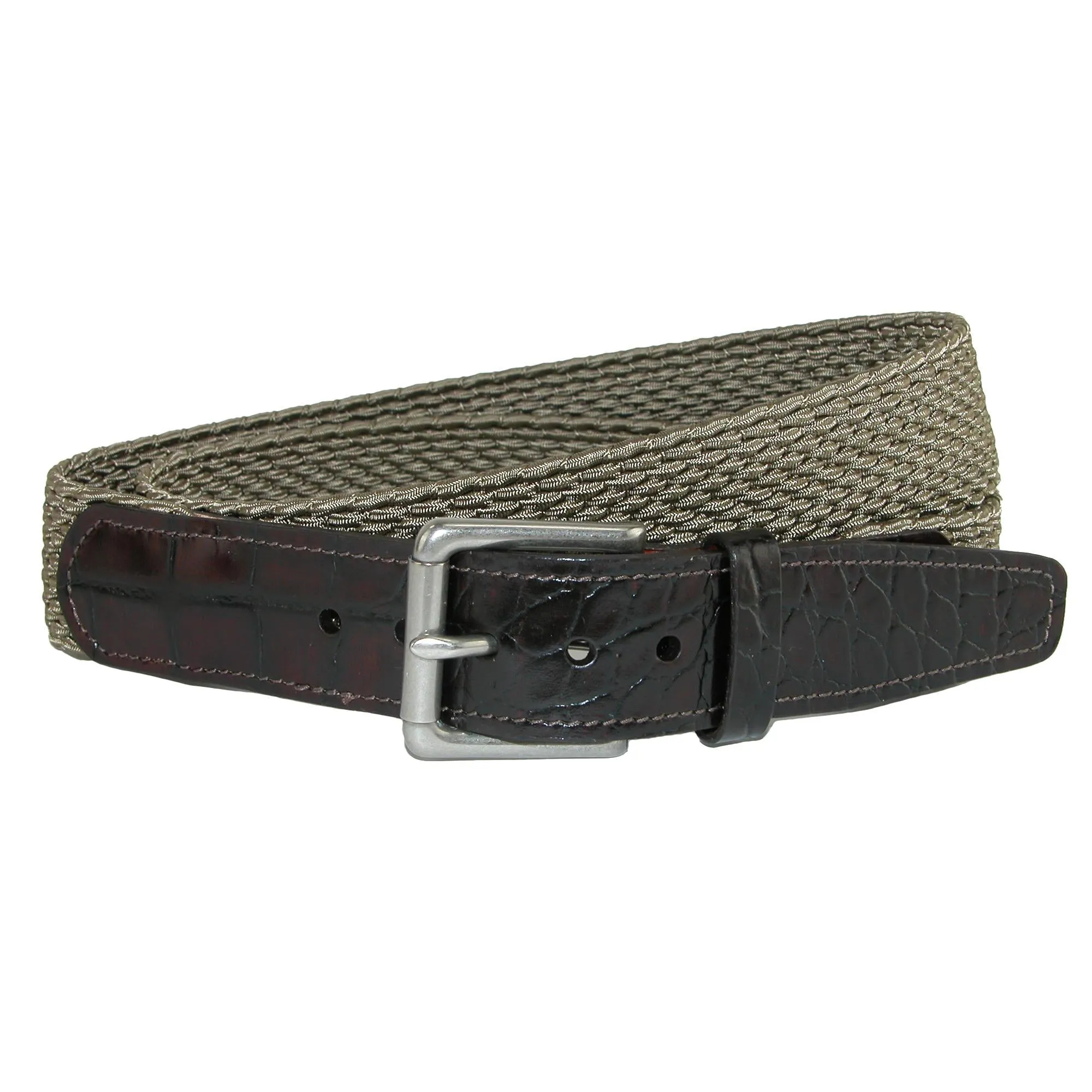Hampton Stretch Belt with Croc Print Tabs