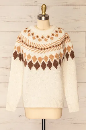 Hatmehyt | Jacquard Patterned Knit Sweater