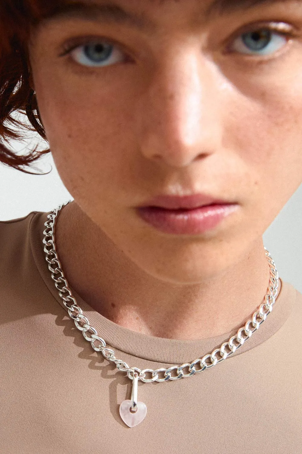 Hemja Silver | Rose Quartz Heart Charm