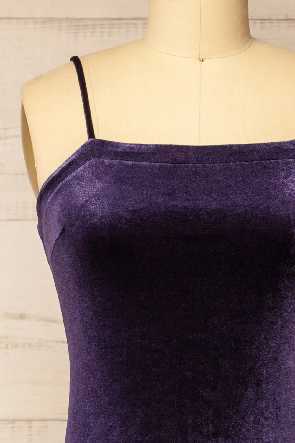 Hiroz | Navy Velours Maxi Slip Dress