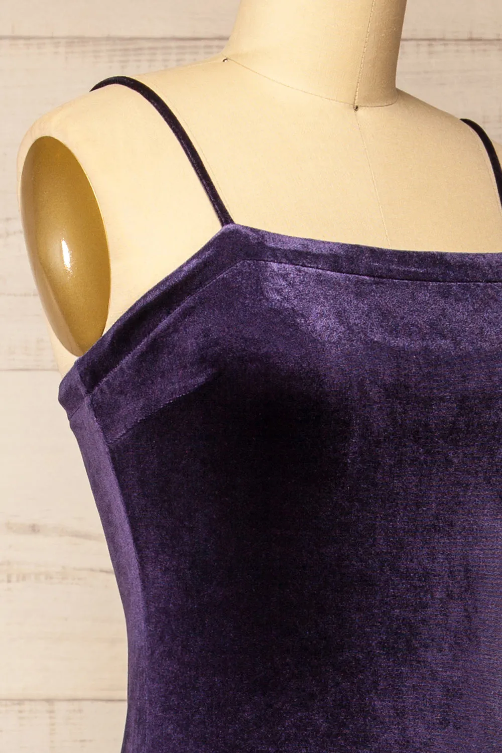 Hiroz | Navy Velours Maxi Slip Dress