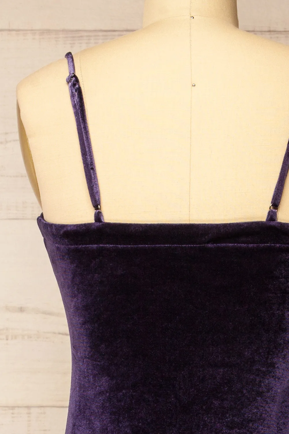 Hiroz | Navy Velours Maxi Slip Dress