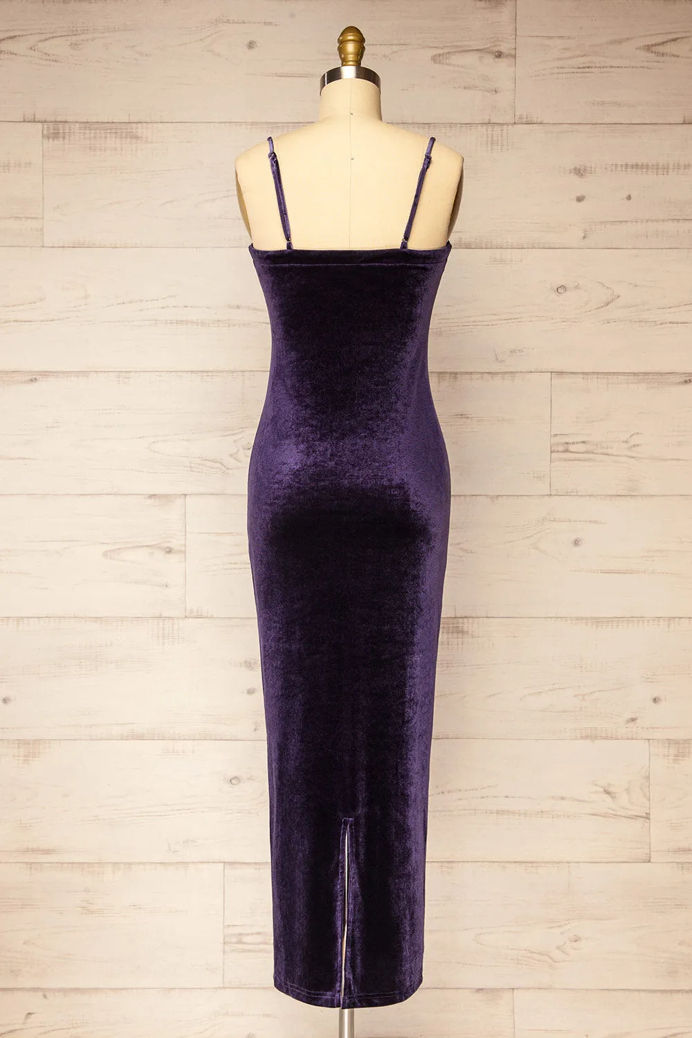 Hiroz | Navy Velours Maxi Slip Dress
