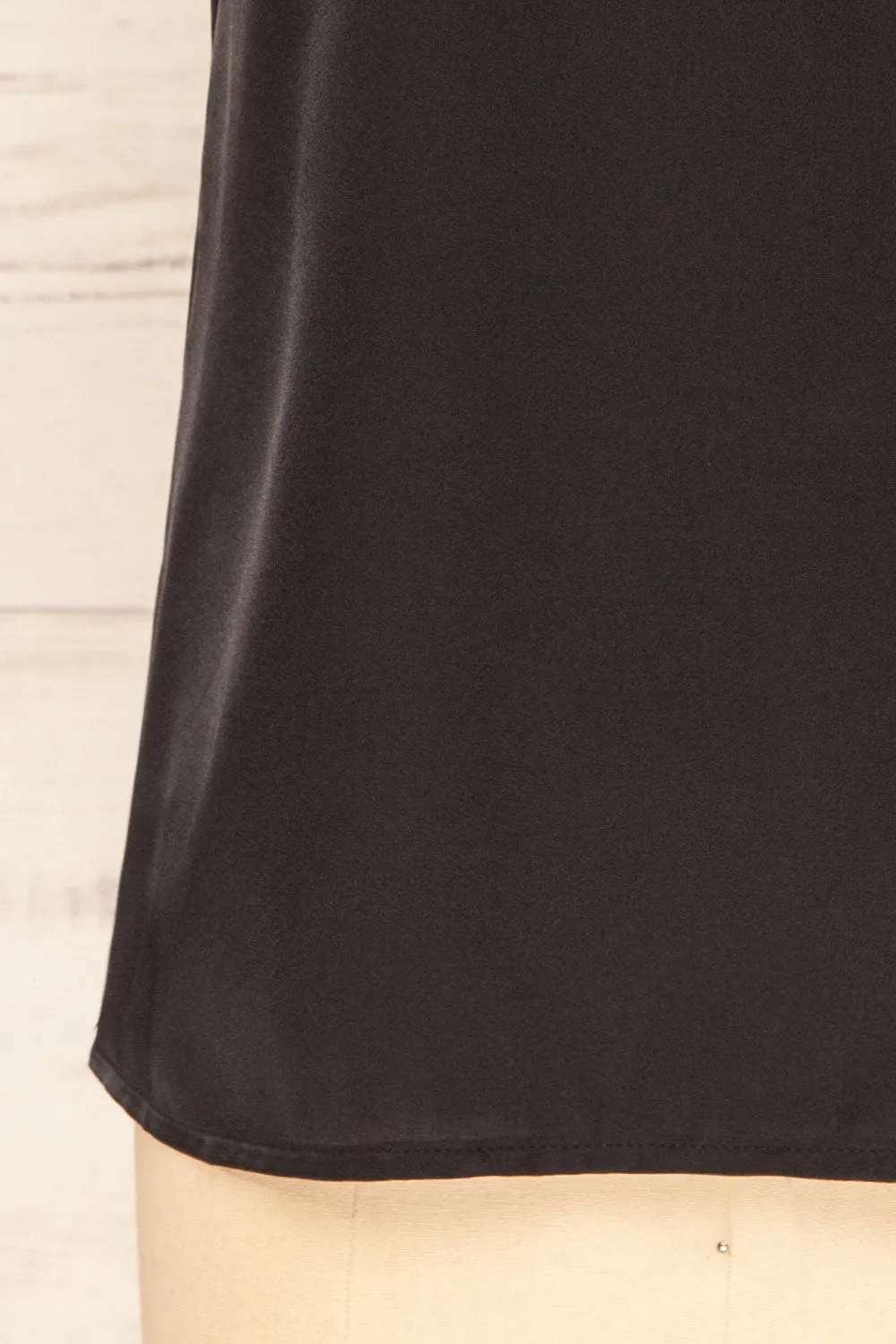 Hwasa Black | Satin Cami w/ Lace Trim