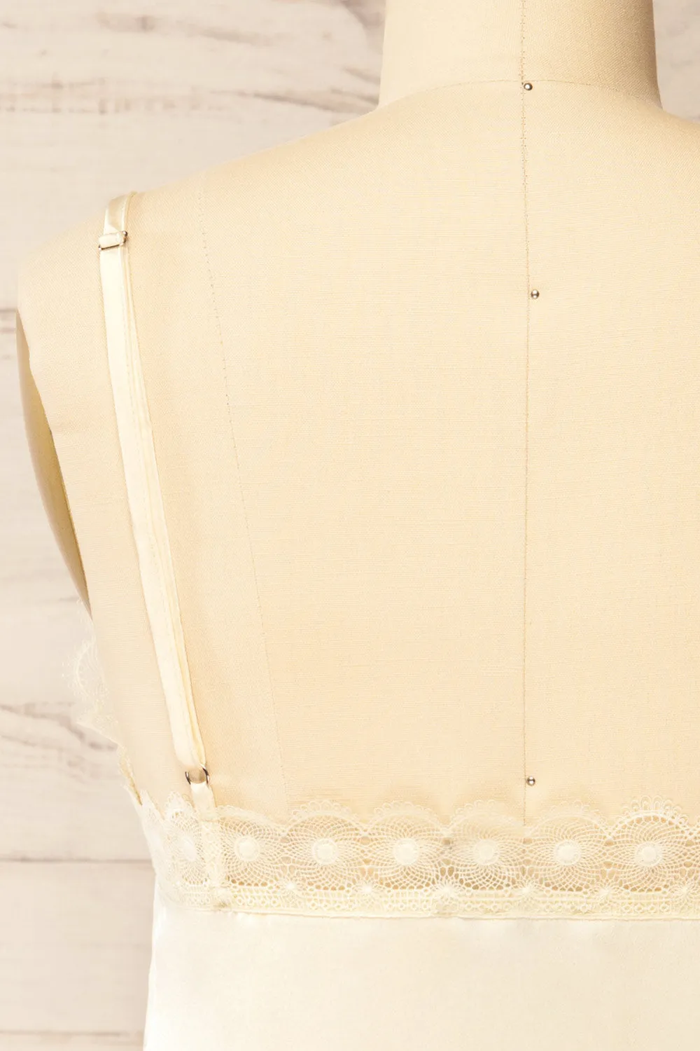 Hwasa Ivory | Satin Cami w/ Lace Trim