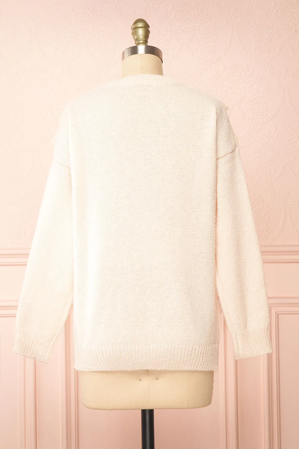 Ingrid | Knit Sweater w/ Ruffled Lace