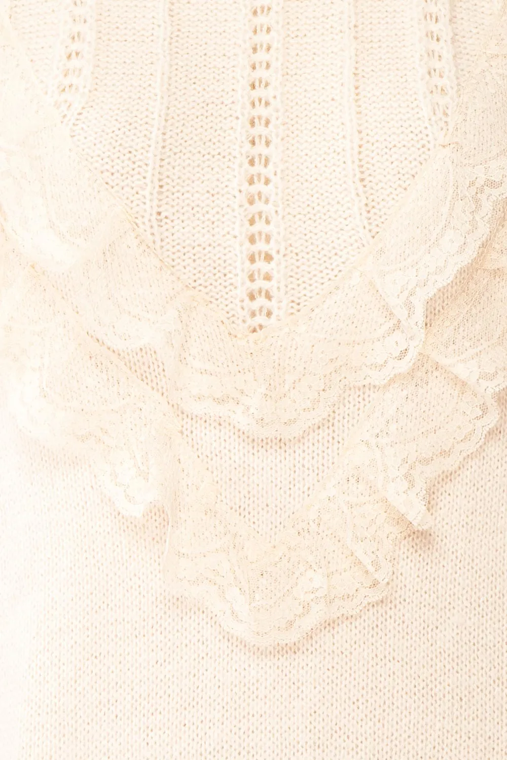 Ingrid | Knit Sweater w/ Ruffled Lace
