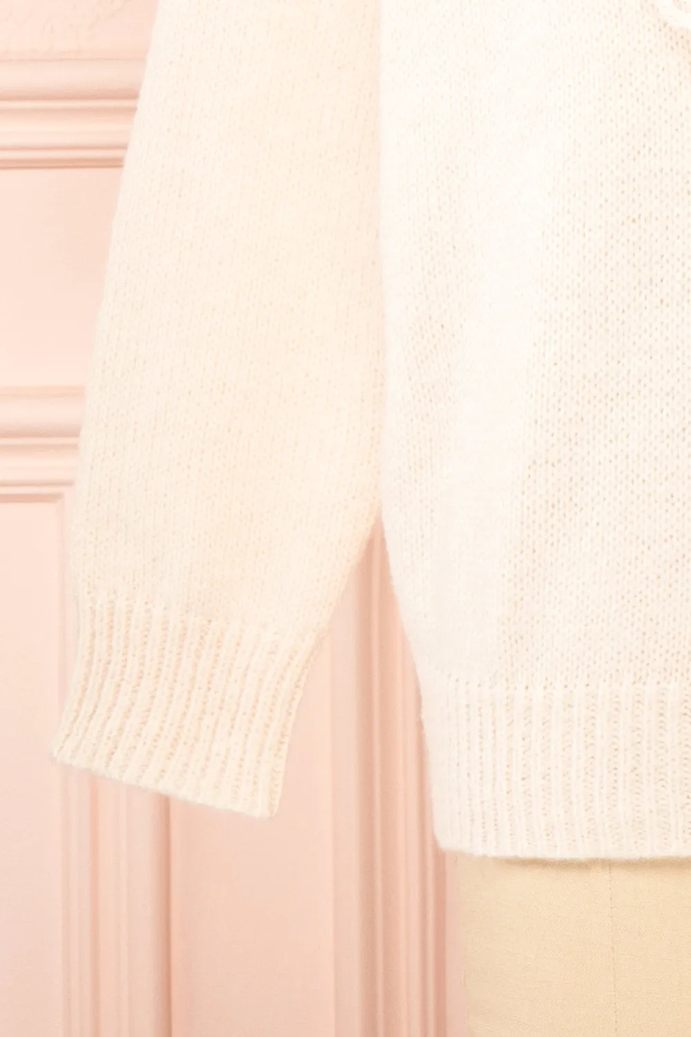 Ingrid | Knit Sweater w/ Ruffled Lace
