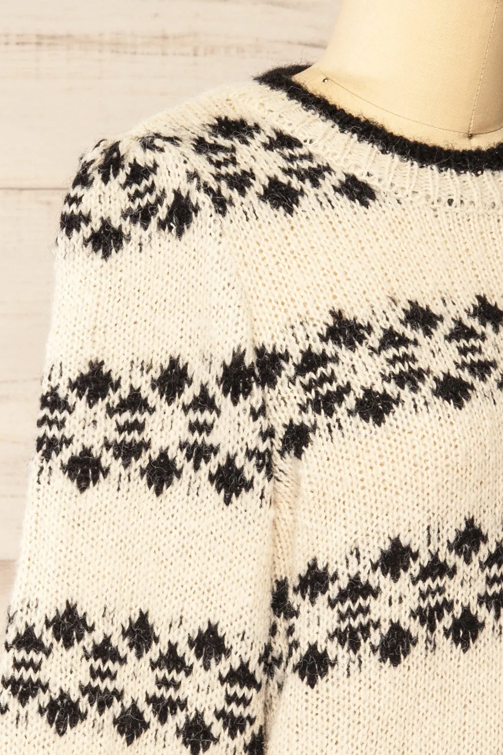 Ionian | Ivory Knit Striped Sweater