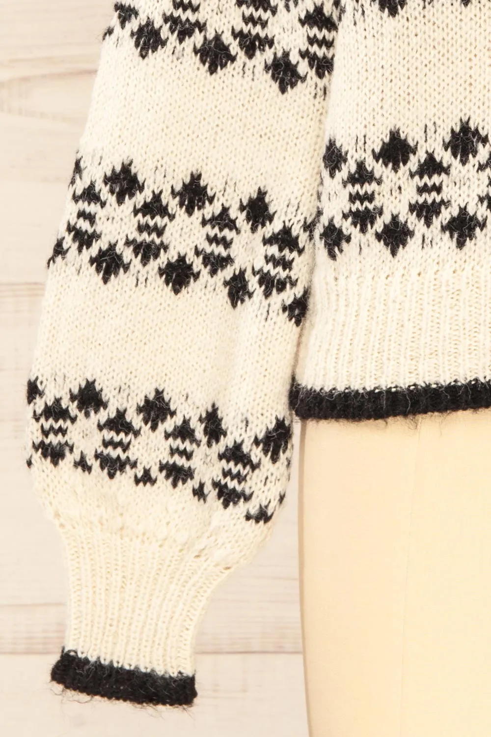 Ionian | Ivory Knit Striped Sweater