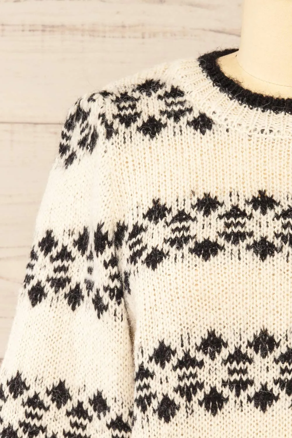 Ionian | Ivory Knit Striped Sweater