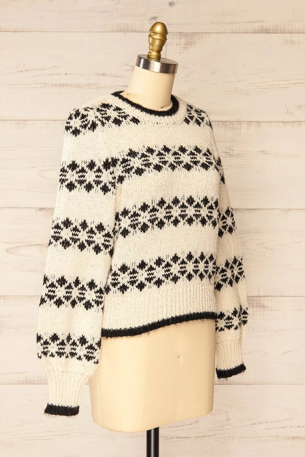 Ionian | Ivory Knit Striped Sweater
