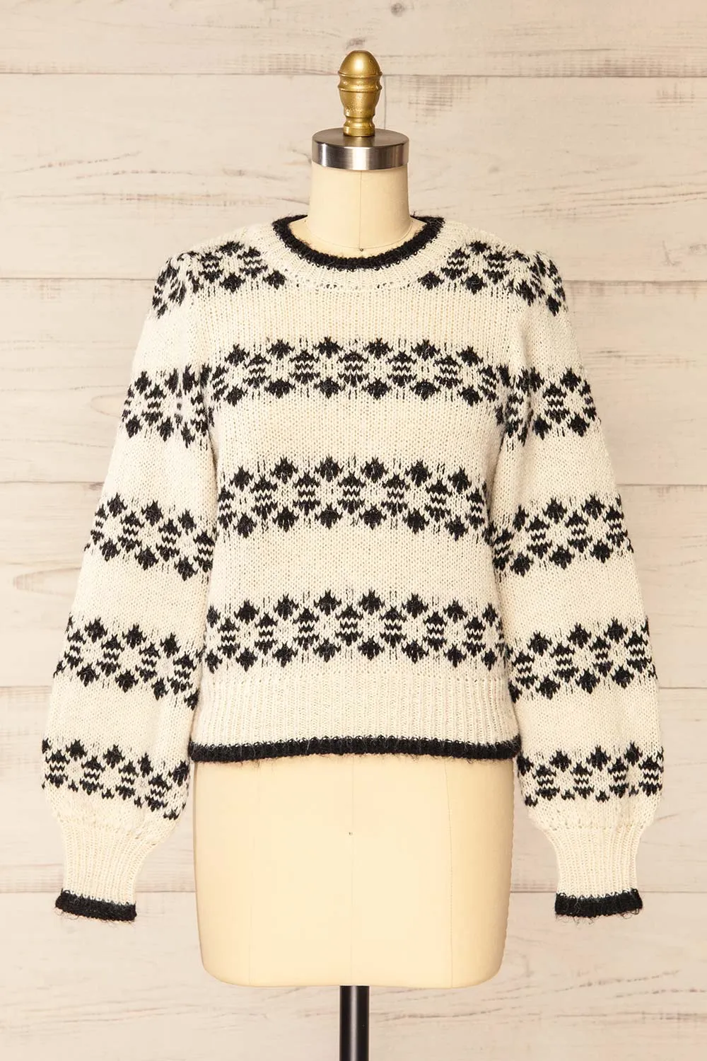 Ionian | Ivory Knit Striped Sweater
