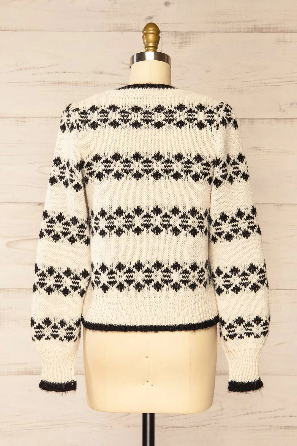 Ionian | Ivory Knit Striped Sweater