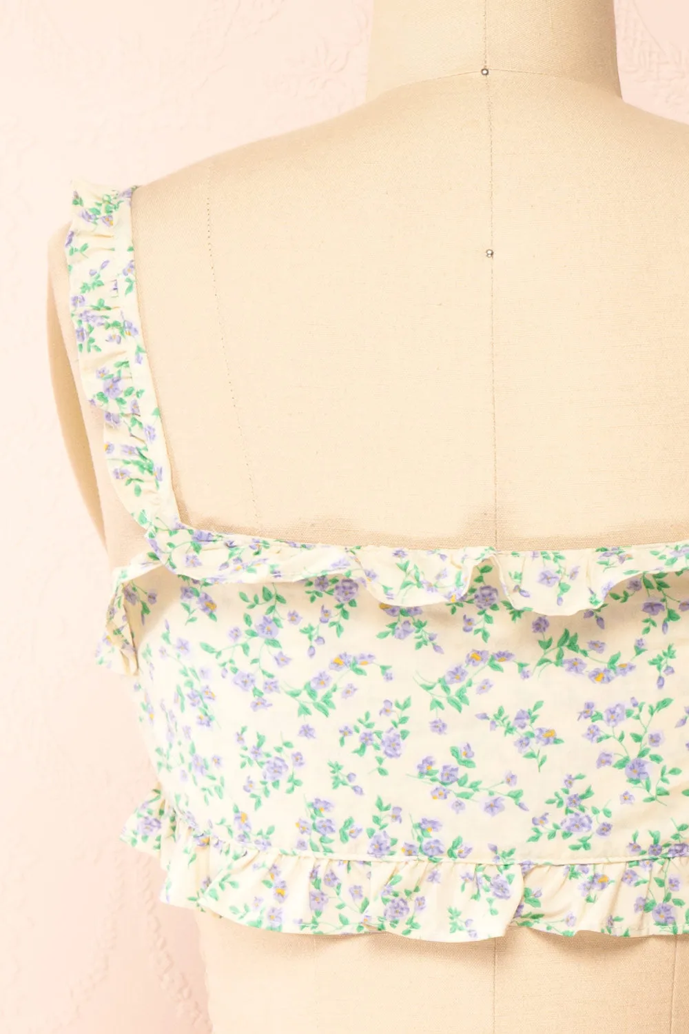 Isolde | Floral Crop Top w/ Front Hooks