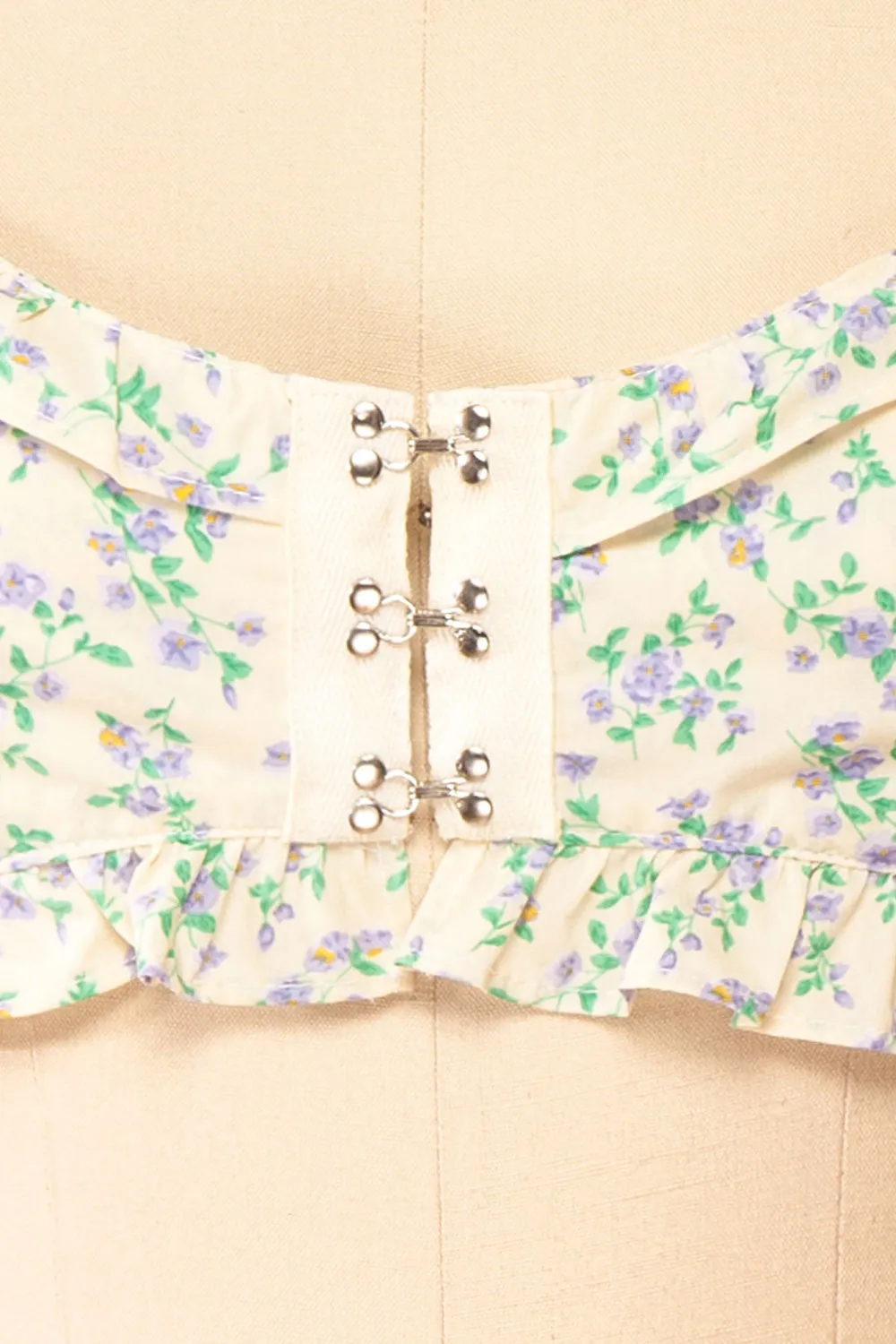 Isolde | Floral Crop Top w/ Front Hooks
