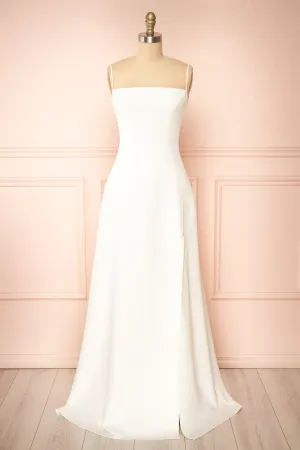 Izabella Ivory | A-line Maxi Dress w/ Open Back