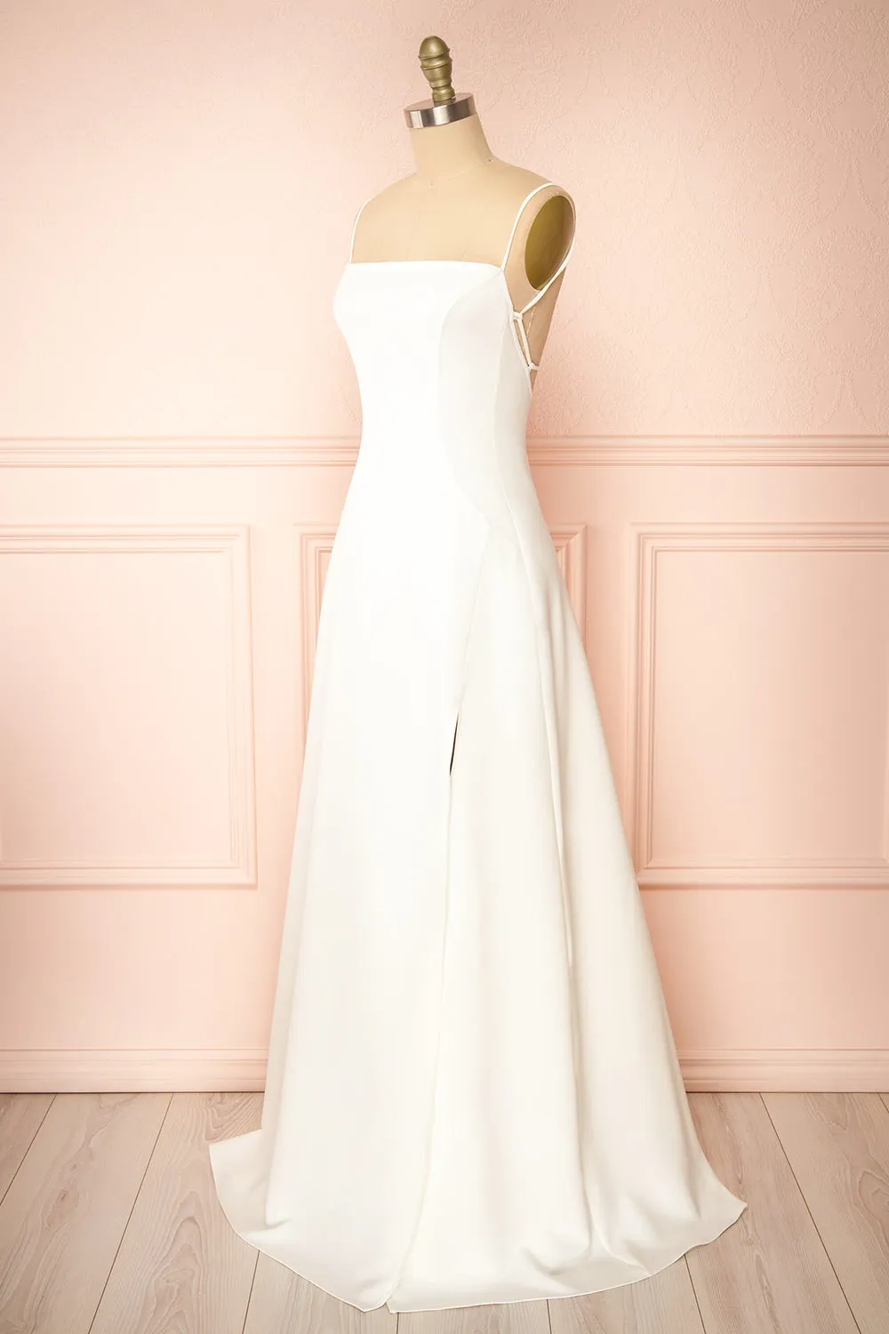 Izabella Ivory | A-line Maxi Dress w/ Open Back