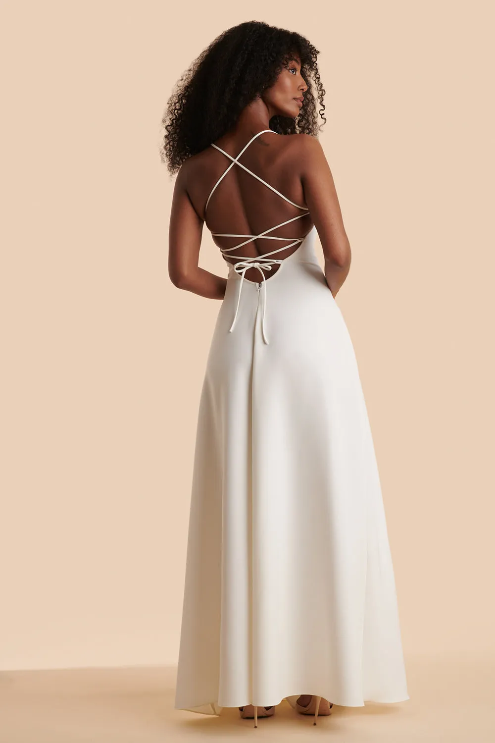 Izabella Ivory | A-line Maxi Dress w/ Open Back