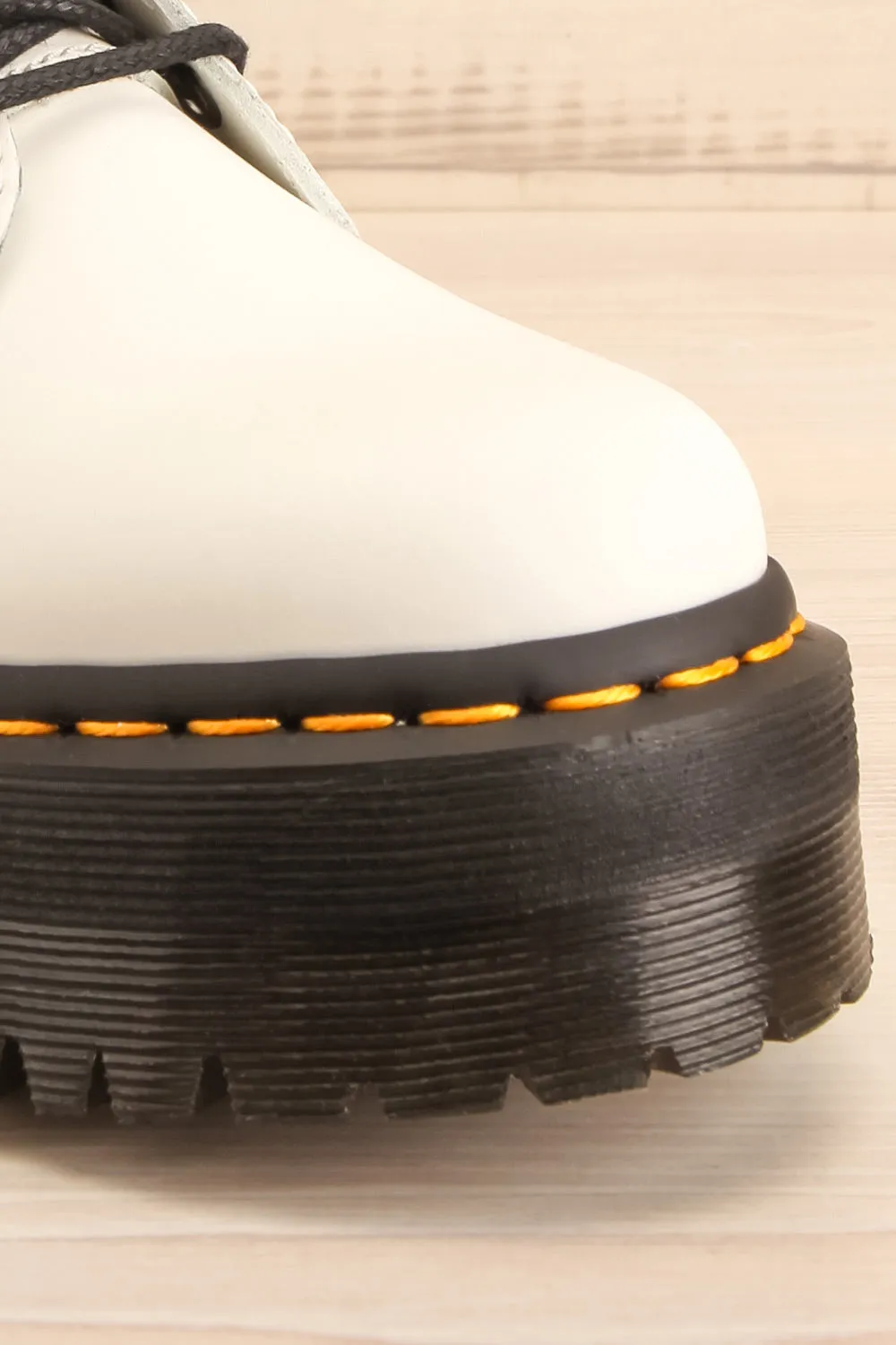 Jadon White Polished | Platform Boots