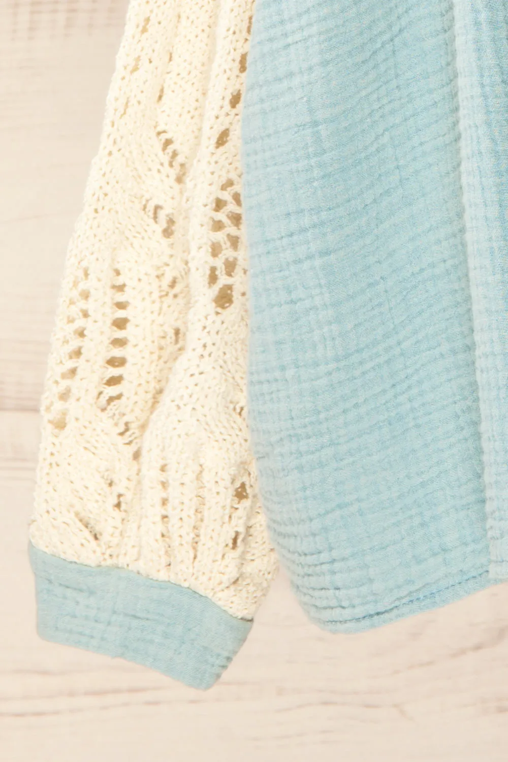 Jaipur Blue | Oversized Shirt w/ Knit Sleeves