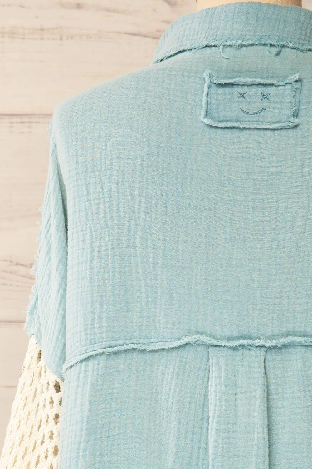 Jaipur Blue | Oversized Shirt w/ Knit Sleeves