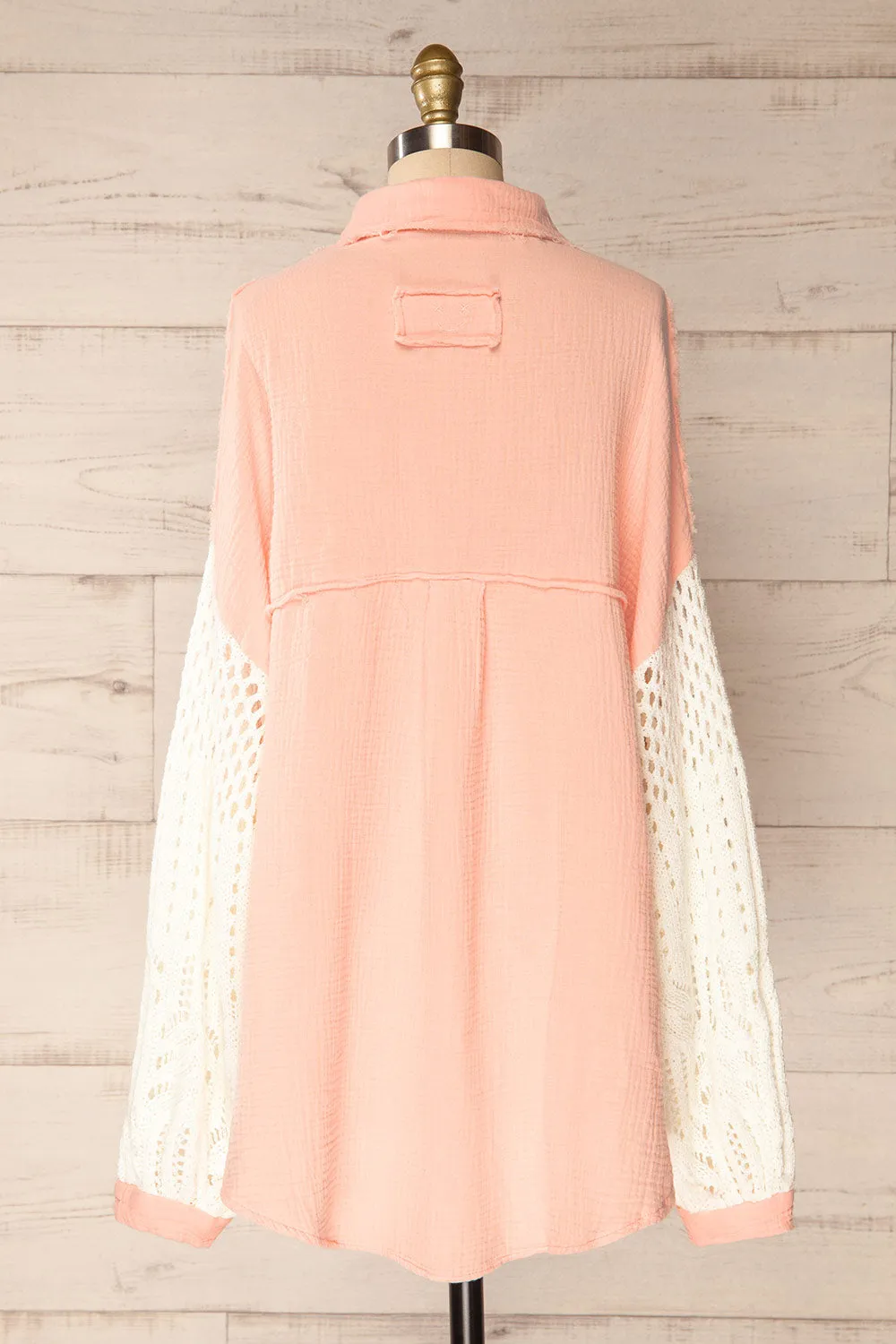 Jaipur Pink | Oversized Shirt w/ Knit Sleeves