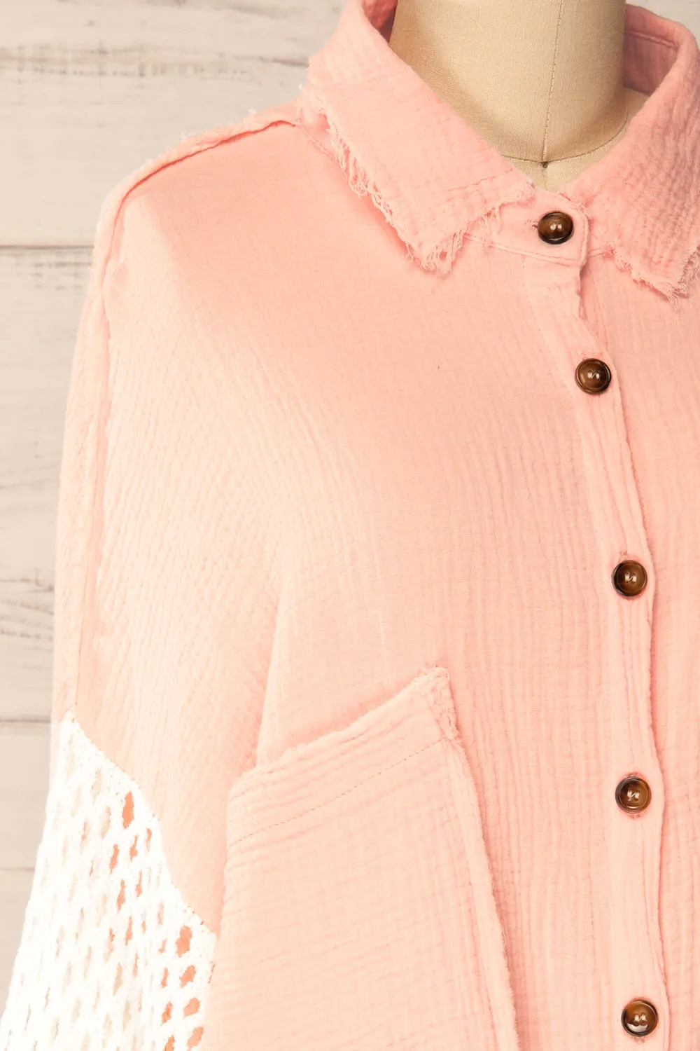 Jaipur Pink | Oversized Shirt w/ Knit Sleeves