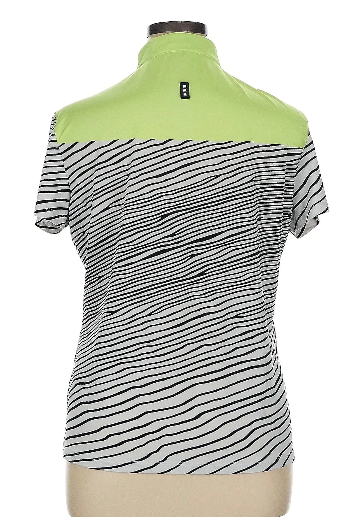 Jamie Sadock Black, White & Lime Short Sleeve Golf Top Size XL MSP$90