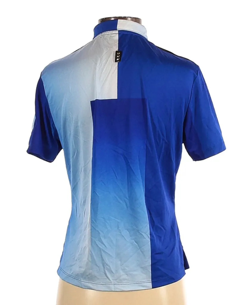 Jamie Sadock Blue & Black Ombre Zip Polo Size XS