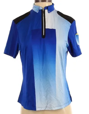 Jamie Sadock Blue & Black Ombre Zip Polo Size XS