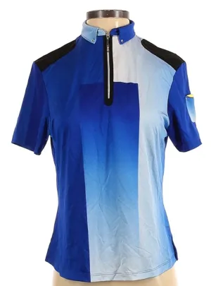 Jamie Sadock Multiple Blues Short Sleeve Zip Polo Size XS  MSP$89.50