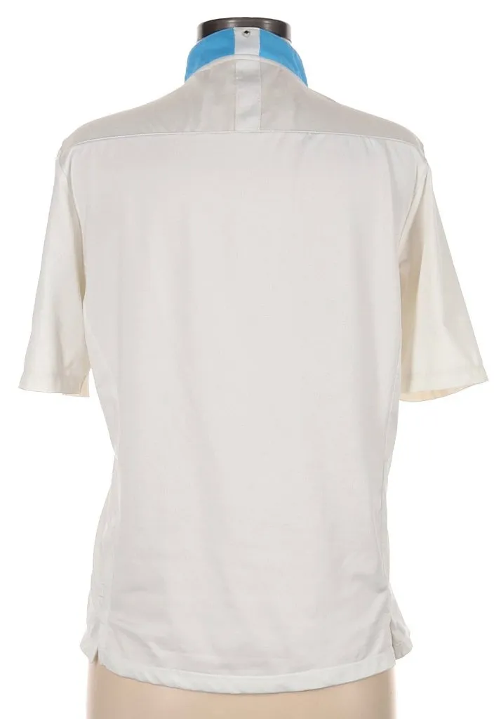 Jamie Sadock White Zip Golf Top w/ Blue Trim Size M