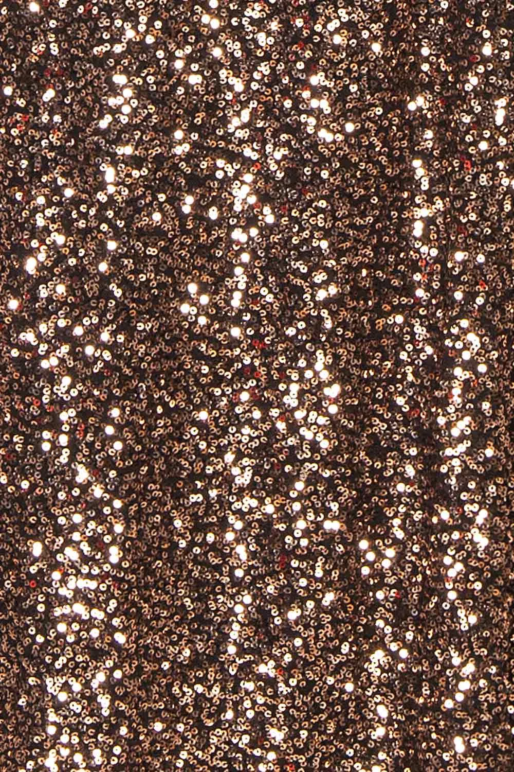 Janett | Black Maxi Dress w/ Rosegold Sequins & Slit