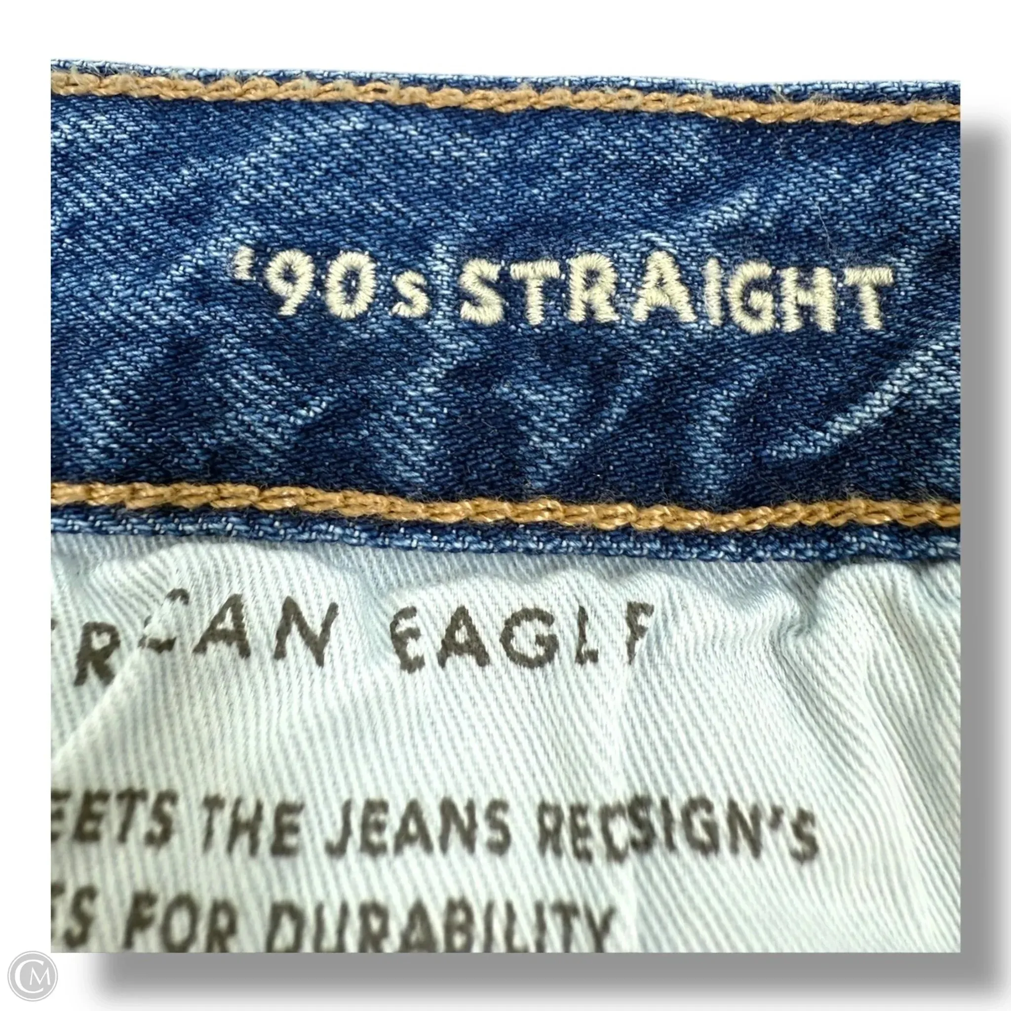 Jeans 90s Straight By American Eagle In Blue Denim, Size: 10